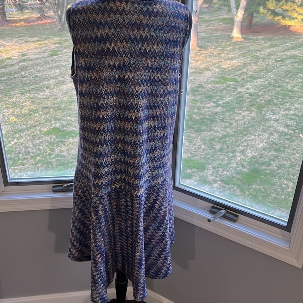 Anthropologie Maeve Boho Chic Blue Knit Multi-Color Sweater Dress - Picture 5 of 9